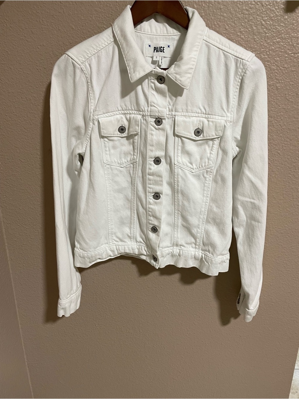PAIGE White Denim Trucker Jacket - Classic Fit